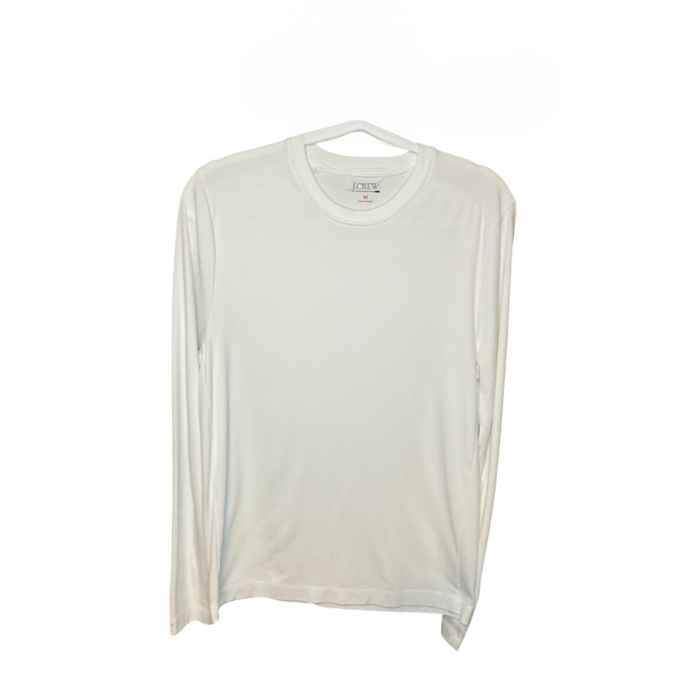 J. Crew Men’s Long Sleeve Performance T Shirt With COOLMAX Size Medium White